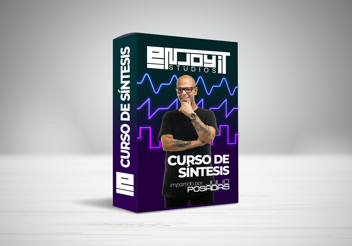 Caja Curso de Síntesis. Aprende a crear tus propios sonidos con el Curso de Síntesis de Julio Posadas. Haz que tu sonido sea diferente y propio. Crea tus propios samples.